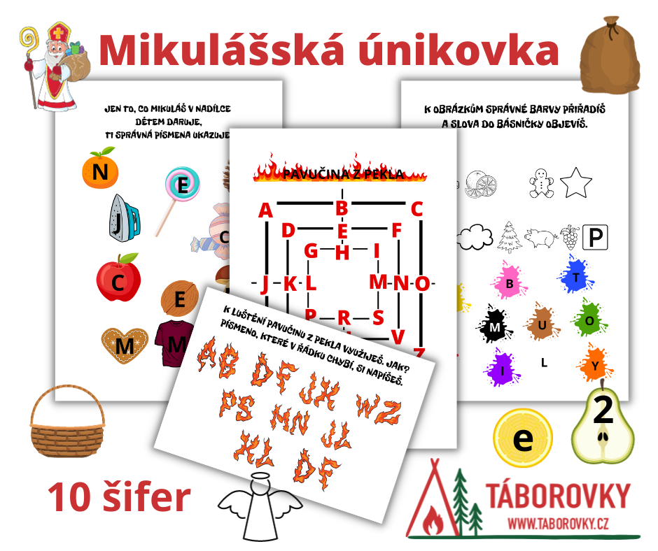 únikovka pro děti s Mikuláskými šiframi pro děti prvního stupně 